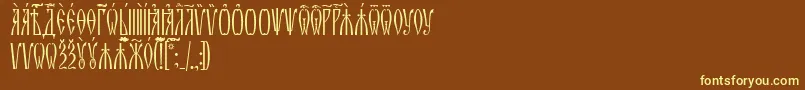 ZlatoustUcs Font – Yellow Fonts on Brown Background