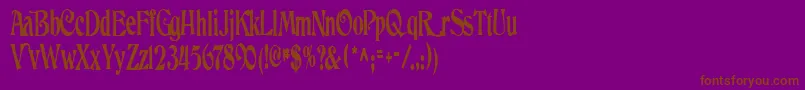 Więcej informacji o czcionce DancingRegular Czcionka DancingRegular – brązowe czcionki na fioletowym tle