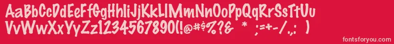 Markerfeltthin Font – Pink Fonts on Red Background