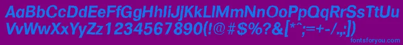Шрифт FormulaantiqueBolditalic – синие шрифты на фиолетовом фоне