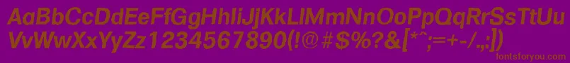 FormulaantiqueBolditalic-Schriftart – Braune Schriften auf violettem Hintergrund