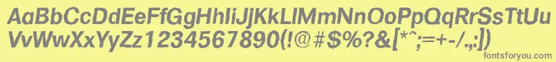 Шрифт FormulaantiqueBolditalic – серые шрифты на жёлтом фоне