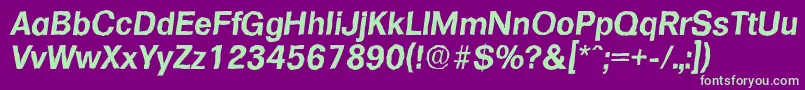 フォントFormulaantiqueBolditalic – 紫の背景に緑のフォント