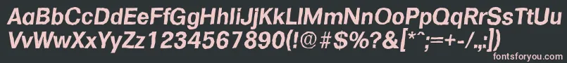 Шрифт FormulaantiqueBolditalic – розовые шрифты на чёрном фоне