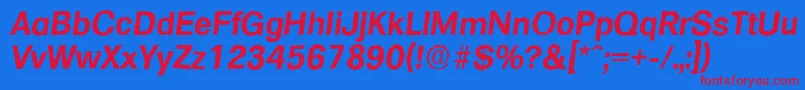 FormulaantiqueBolditalic Font – Red Fonts on Blue Background