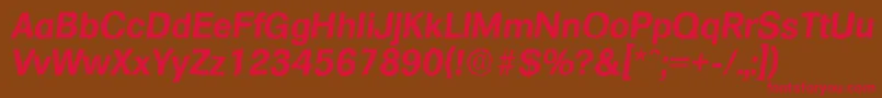 FormulaantiqueBolditalic Font – Red Fonts on Brown Background