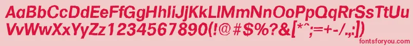 FormulaantiqueBolditalic Font – Red Fonts on Pink Background
