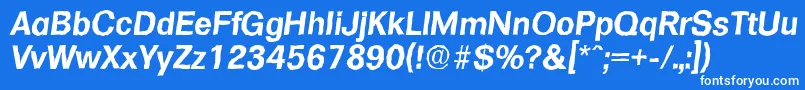 Шрифт FormulaantiqueBolditalic – белые шрифты на синем фоне