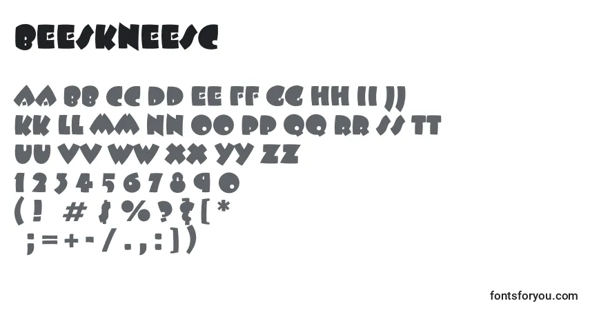 Beeskneesc font – alphabet, numbers, special characters
