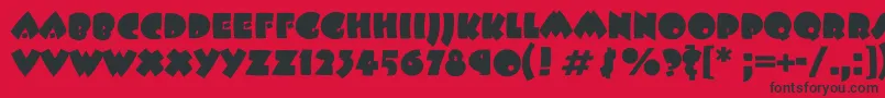 Beeskneesc Font – Black Fonts on Red Background