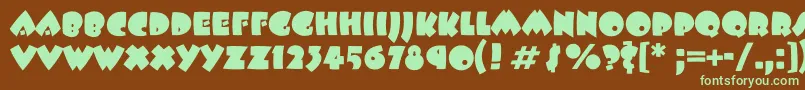 Beeskneesc Font – Green Fonts on Brown Background