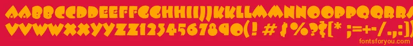 Beeskneesc Font – Orange Fonts on Red Background