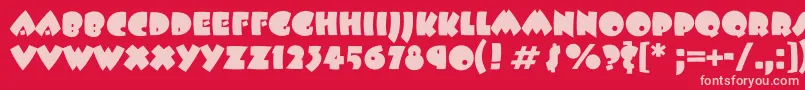 Beeskneesc Font – Pink Fonts on Red Background