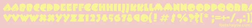 Beeskneesc-Schriftart – Gelbe Schriften auf rosa Hintergrund