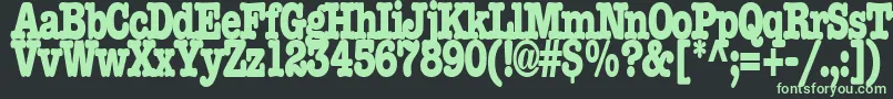 Boccitext13Bold-fontti – vihreät fontit mustalla taustalla