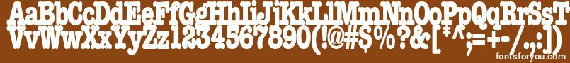 フォントBoccitext13Bold – 茶色の背景に白い文字