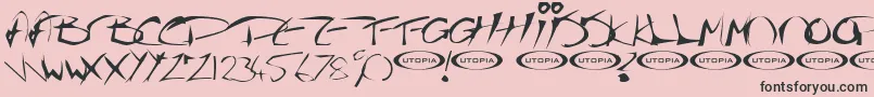 フォントThe Guru Font – ピンクの背景に黒い文字