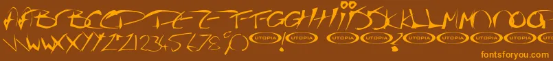 The Guru Font Font – Orange Fonts on Brown Background