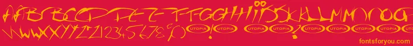 The Guru Font Font – Orange Fonts on Red Background