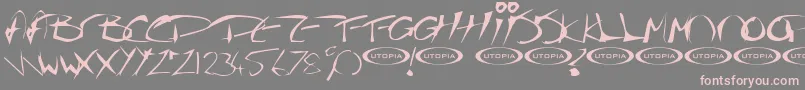 フォントThe Guru Font – 灰色の背景にピンクのフォント