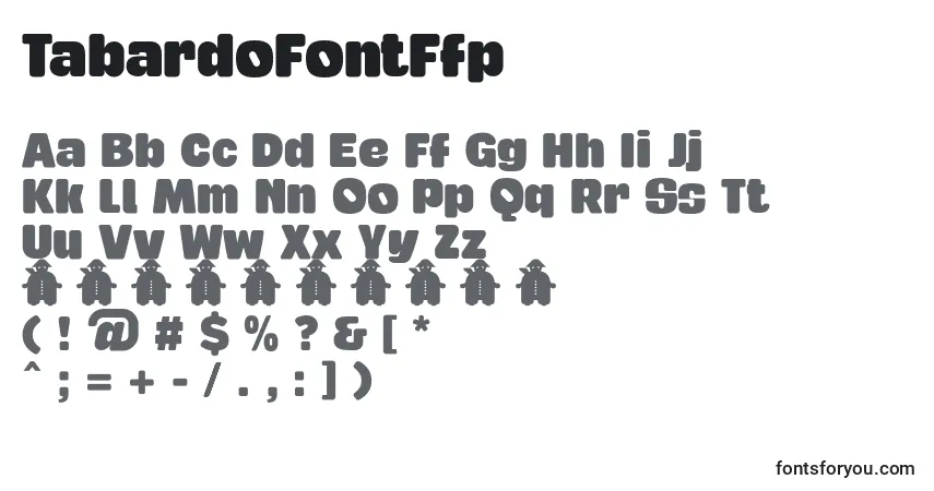 Schriftart TabardoFontFfp – Alphabet, Zahlen, spezielle Symbole