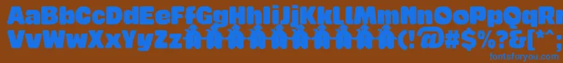 TabardoFontFfp-Schriftart – Blaue Schriften auf braunem Hintergrund
