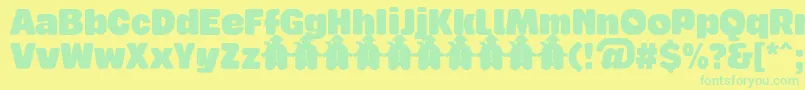 Шрифт TabardoFontFfp – зелёные шрифты на жёлтом фоне