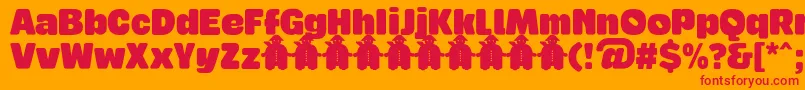 Czcionka TabardoFontFfp – czerwone czcionki na pomarańczowym tle