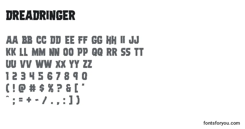 Шрифт Dreadringer – алфавит, цифры, специальные символы