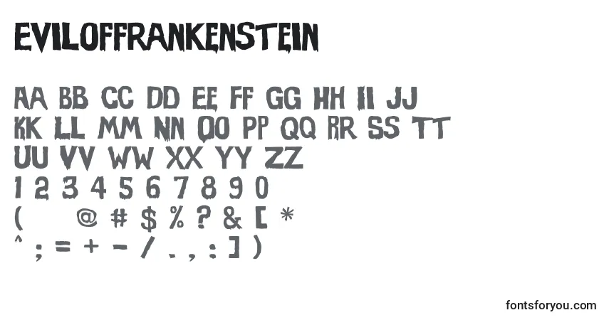 Шрифт Eviloffrankenstein – алфавит, цифры, специальные символы