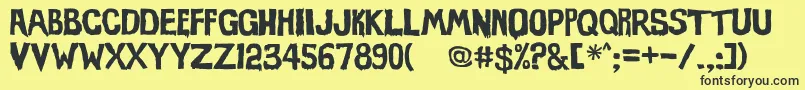 Eviloffrankenstein Font – Black Fonts on Yellow Background