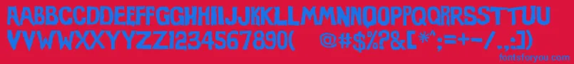 Eviloffrankenstein Font – Blue Fonts on Red Background