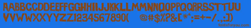 Eviloffrankenstein Font – Brown Fonts on Blue Background