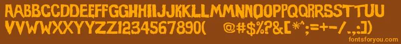 Eviloffrankenstein Font – Orange Fonts on Brown Background