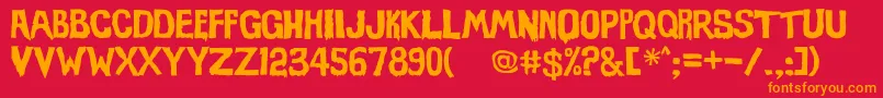 Eviloffrankenstein Font – Orange Fonts on Red Background