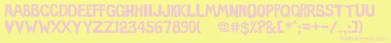 Eviloffrankenstein Font – Pink Fonts on Yellow Background