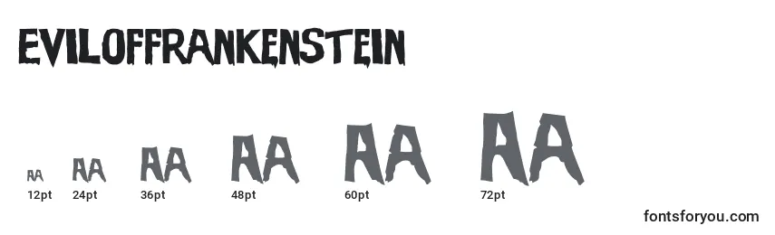 Размеры шрифта Eviloffrankenstein
