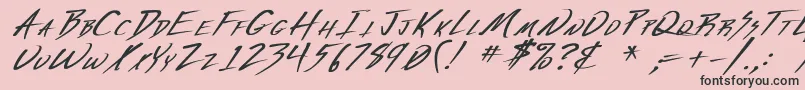 Weitere Informationen zur VeckerBoldItalic-Schriftart VeckerBoldItalic-Schriftart – Schwarze Schriften auf rosa Hintergrund