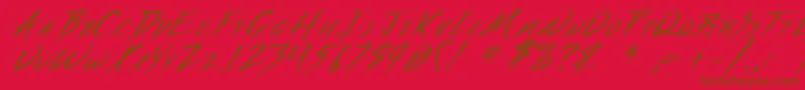 Czcionka VeckerBoldItalic – brązowe czcionki na czerwonym tle