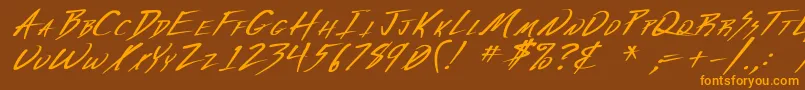 VeckerBoldItalic Font – Orange Fonts on Brown Background