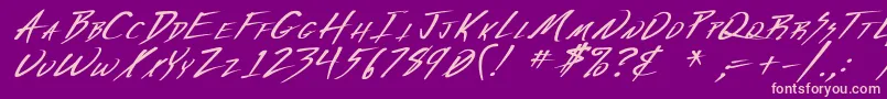 VeckerBoldItalic Font – Pink Fonts on Purple Background