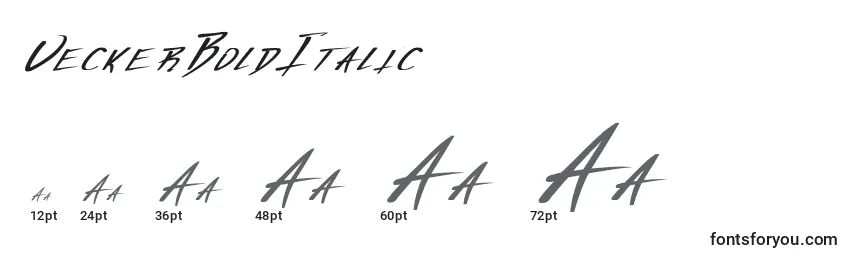 Größen der Schriftart VeckerBoldItalic