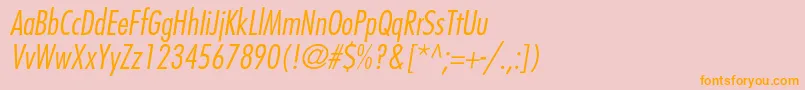 FuturastdCondensedlightobl Font – Orange Fonts on Pink Background