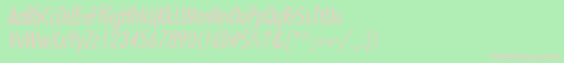 FuturastdCondensedlightobl Font – Pink Fonts on Green Background