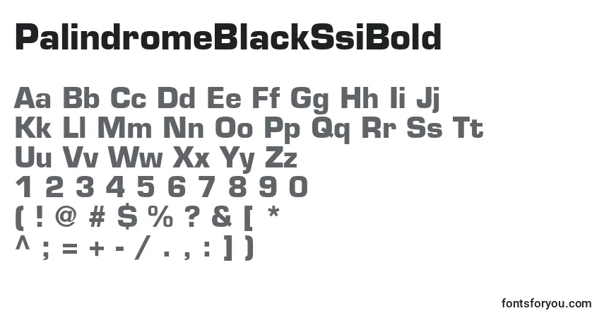Шрифт PalindromeBlackSsiBold – алфавит, цифры, специальные символы