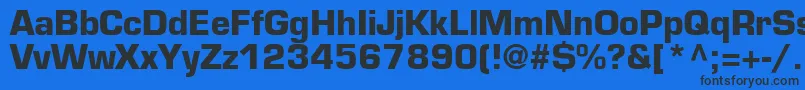 フォントPalindromeBlackSsiBold – 黒い文字の青い背景