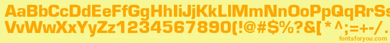 フォントPalindromeBlackSsiBold – オレンジの文字が黄色の背景にあります。