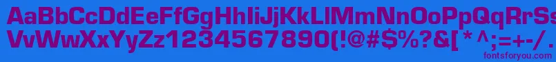 Czcionka PalindromeBlackSsiBold – fioletowe czcionki na niebieskim tle
