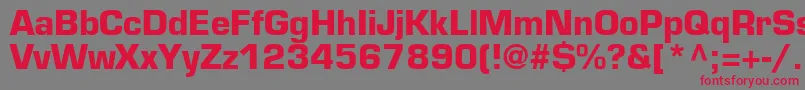 PalindromeBlackSsiBold-fontti – punaiset fontit harmaalla taustalla