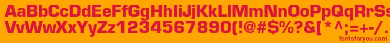 PalindromeBlackSsiBold-Schriftart – Rote Schriften auf orangefarbenem Hintergrund